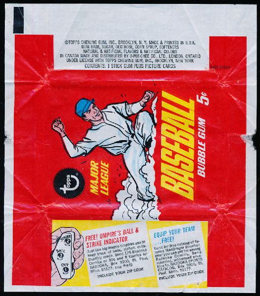 1967 Topps Baseball- 5 Cent Wrapper