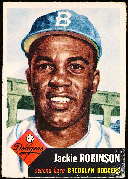 1953 Topps Baseball- #1 Jackie Robinson, Dodgers