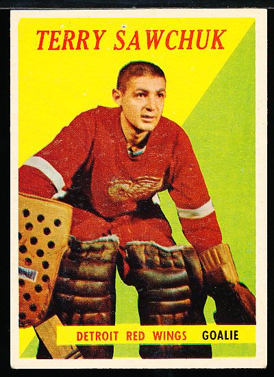 1958-59 Topps Hockey- #2 Terry Sawchuk, Red Wings