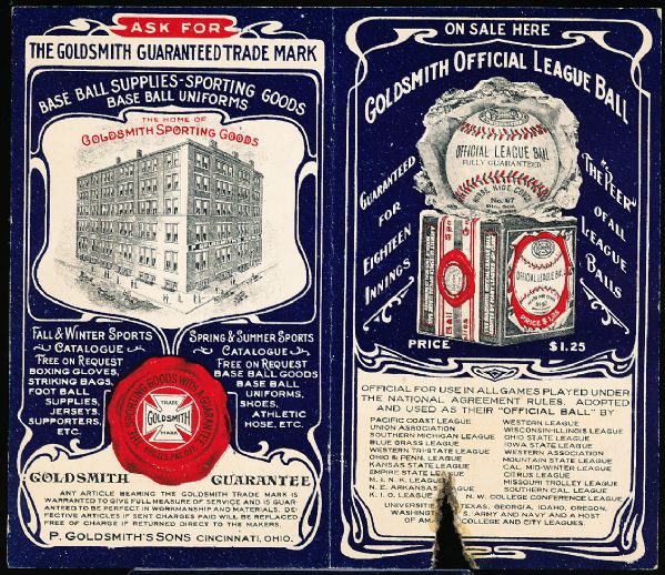 1920’s? Goldsmith Promotional Bsbl. Score Card