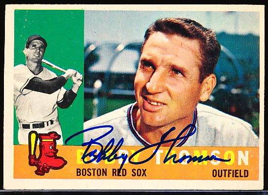 1960 Topps Bsbl. #153 Bobby Thomson, Red Sox- Autographed