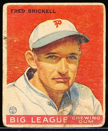 1933 Goudey Bb- #38 Fred Brickell, Phillies