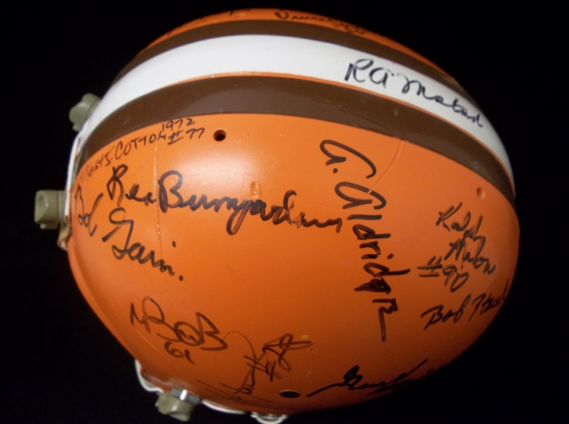 Vintage Cleveland Browns Helmet- Autographed by a Number of Former Cleveland Browns