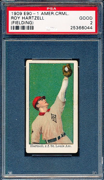 1909 E90-1 Amer. Caramel- Roy Hartzell, St. Louis Am. (Fielding)- PSA Good 2 