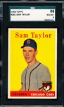 1958 Topps Baseball- #281 Sam Taylor, Cubs- SGC 88 (Nm/Mt 8)