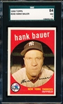 1959 Topps Baseball- #240 Hank Bauer, Yankees- SGC 84 (NM 7)