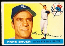 1955 Topps Baseball- #166 Hank Bauer, Yankees