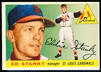 1955 Topps Baseball- #191 Eddie Stanky, Cards