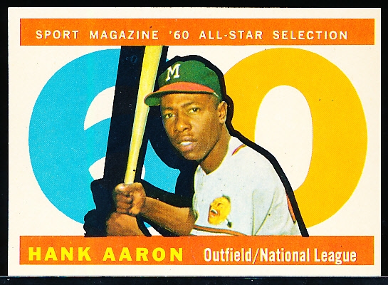1960 Topps Bb- #566 Hank Aaron All Star- Hi#