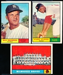1961 Topps Bb- Three Cards