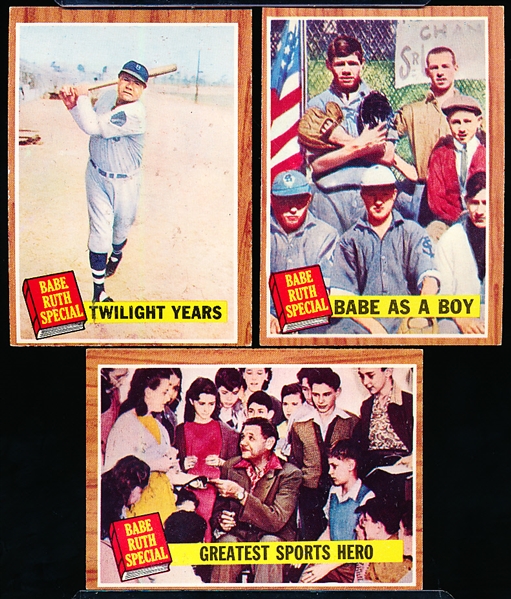 1962 Topps Bb- Babe Ruth Story- 4 Diff.