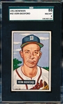 1951 Bowman Baseball- #42 Vern Bickford, Boston Braves- SGC 88 (Nm/Mt 8)
