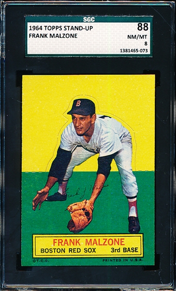 1964 Topps Baseball Stand Ups- Frank Malzone, Red Sox- SGC 88 (Nm/Mt 8)