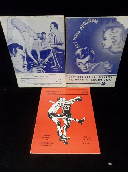 1940’s College Bskbl. Doubleheader Programs- 3 Diff.