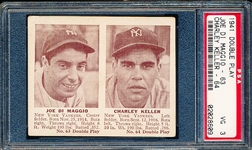 1941 Double Play Baseball- #63 Joe DiMaggio/ #64 Charley Keller (Yankees)- PSA Vg 3 