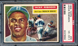 1956 Topps Baseball- #30 Jackie Robinson, Dodgers- PSA Vg-Ex 4