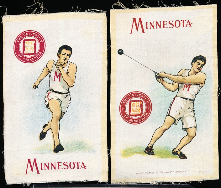 1910 S22 Murad College Tobacco Silks- Univ. Minnesota- 2 Diff.