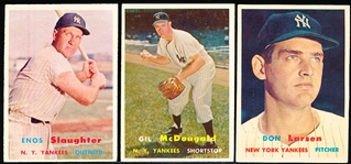 1957 Topps Baseball- Three NY Yankees
