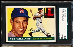 1955 Topps Baseball- #2 Ted Williams, Red Sox- SGC 55 (Vg-Ex+ 4.5)