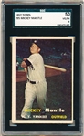 1957 Topps Baseball- #95 Mickey Mantle, Yankees- SGC 50 (Vg-Ex 4)