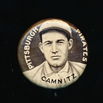 1910-12 P2 Sweet Caporal Baseball Pin- Camnitz, Pittsburgh Pirates- Small Letters Version