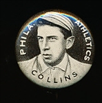 1910-12 P2 Sweet Caporal Baseball Pin- Eddie Collins, Philadelphia Athletics- Small Letters Version