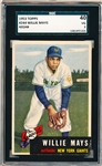 1953 Topps Baseball- #244 Willie Mays, Giants- SGC 40 (Vg 3)- Hi# 