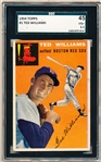 1954 Topps Baseball- #1 Ted Williams, Red Sox- SGC 45 (Vg+ 3.5)