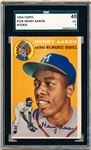 1954 Topps Baseball- #128 Hank Aaron, Braves- Rookie! – SGC 40 (Vg 3)