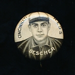 1910-12 P2 Sweet Caporal Baseball Pin- Bescher, Cinc Reds