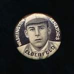 1910-12 P2 Sweet Caporal Baseball Pin- Elberfield, Washington Senators- Large Letters
