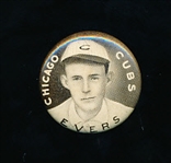 1910-12 P2 Sweet Caporal Baseball Pin- Johnny Evers, Chicago Cubs- Hall of Famer