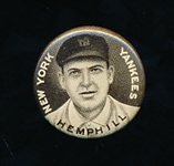 1910-12 P2 Sweet Caporal Baseball Pin- Hemphill, New York Yankees
