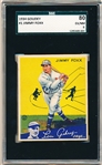 1934 Goudey Baseball- #1 Jimmy Foxx, Phila A’s- SGC 80 (Ex/Nm 6)