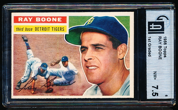 1956 Topps Baseball- #6 Ray Boone, Tigers- GAI NM+ 7.5
