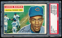 1956 Topps Baseball- #15 Ernie Banks, Cubs- PSA NM 7 (MC)
