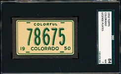 1950 Topps “License Plates”- Colorado- Unscratched! SGC Graded 84 (NM 7)