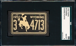 1950 Topps “License Plates”- Wyoming- Unscratched! SGC Graded 88 (NM/MT 8)