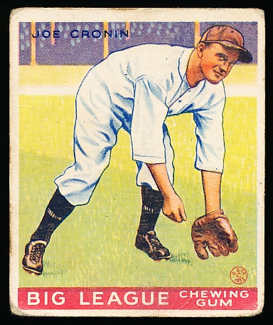 1933 Goudey Baseball- #189 Joe Cronin, Washington