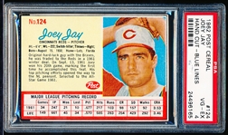 1962 Post Cereal Bb- #124 Joey Jay- Red Line Version- PSA Vg-Ex 4