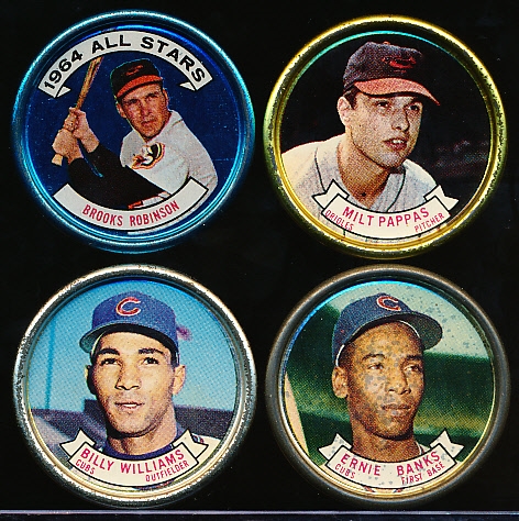 1964 Topps Bb Coins- 4 Diff.