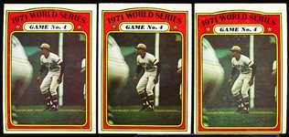 1972 Topps Bb- #226 Clemente WS- 3 Cards