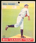 1933 Goudey Bb- #19 Bill Dickey, Yankees- Poor with punch hole at top.