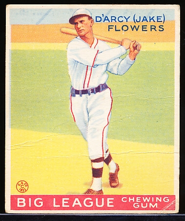 1933 Goudey Bb- #151 Jake Flowers, Brooklyn Dodgers