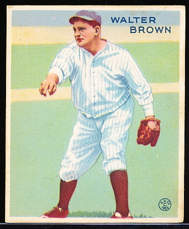 1933 Goudey Bb- #192 Walter Brown, New York Yankees