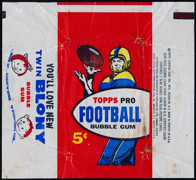 1957 Topps Football- 5 Cent Wrapper- Twin Blony Side Panel