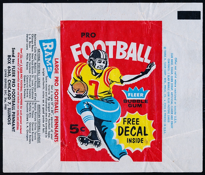 1960 Fleer Football- 5 Cent Wrapper