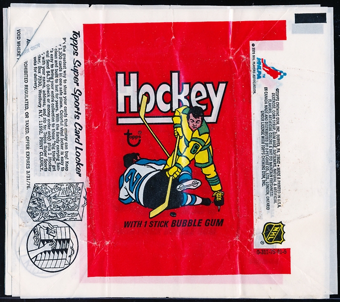 1975-76 Topps Hockey Wrappers- 7 Wrappers