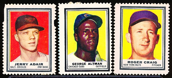 1962 Topps Bb Stamps- 13 Individual Stamps