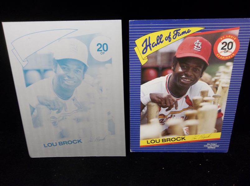 1987 DuPont Lou Brock (Cardinals) 8-3/4” x 11-5/8” Metal Printers Progression Plate- With Name- 1 of 1